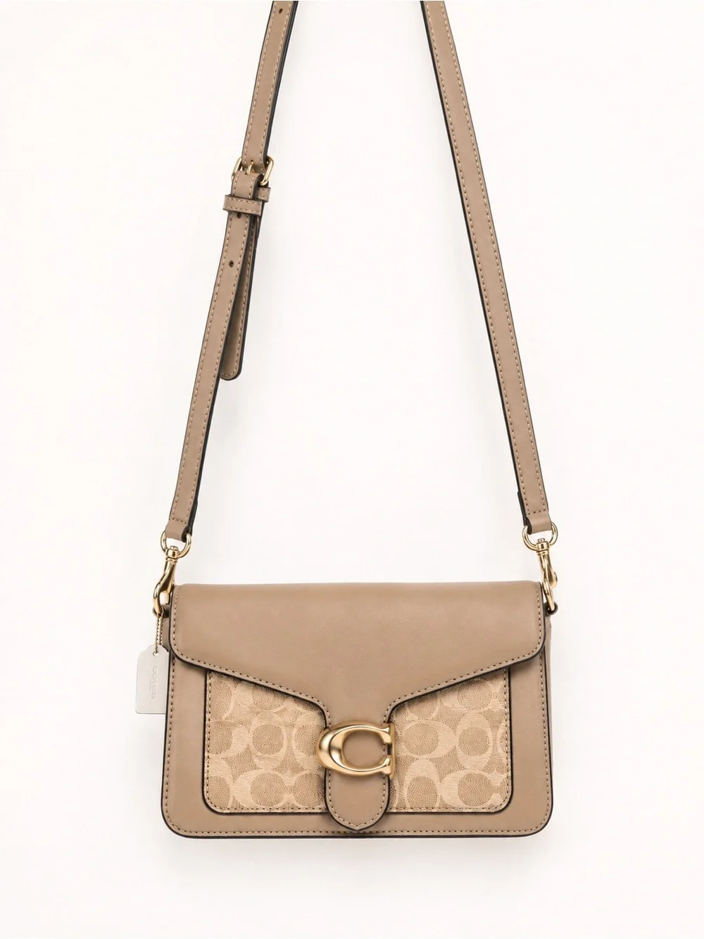 Tan Signature Canvas & Leather Crossbody Bag
